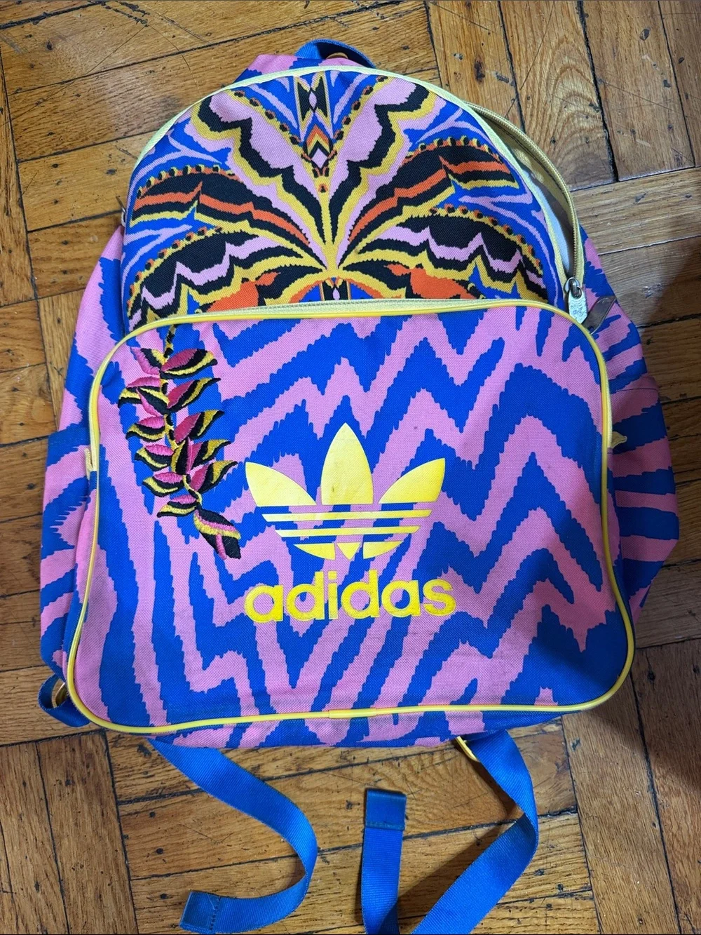 adidas Pink, Blue & Yellow Graphic Trefoil Backpack